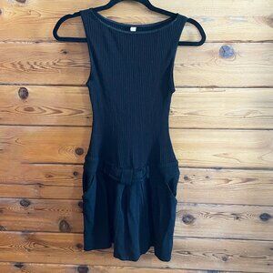 Anthropologie's Bailey 44 Ribbed Mixed Media Bow A Line Dress Sz Medium